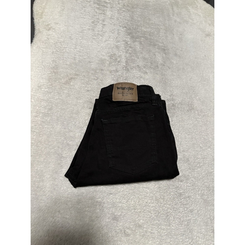 Wrangler Authentics Mens Black Straight Leg Jeans 30x30 10ZM1CSCB Cotton Stretch